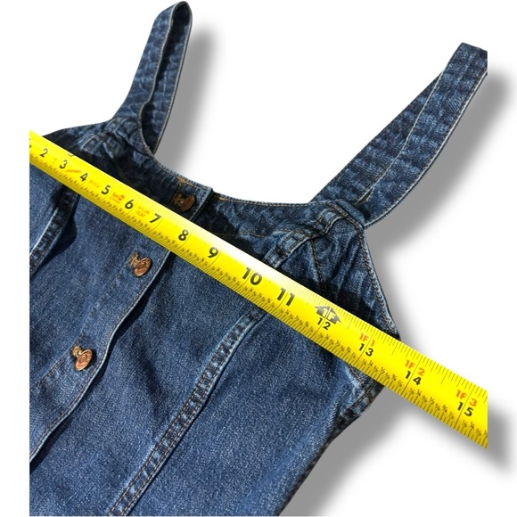 Madewell Dark Indigo Denim Shank Button-Front Tank Dress Sleeveless Midi Dress - Picture 11 of 16